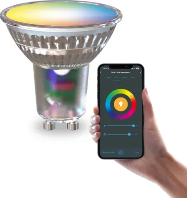 Produktbild von Calex Smart LED Spot, GU10, PAR16, RGB-Farben & kalt- bis warmweiß Licht, dimmbar, WLAN App- & Sprachsteuerung