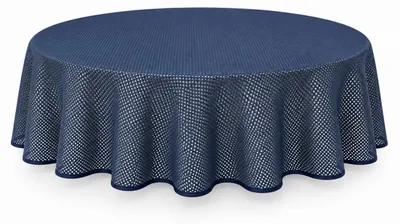 Produktbild von Tischdecke Gartentischdecke Karo Blau 140 cm rund Outdoor Weichschaum PVC Terrasse Garten rutschfest wetterfest