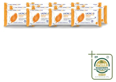 Zdjęcie produktu dla 12 sztuk chusteczek do higieny intymnej Lactacyd Classic – biodegradowalne - zestaw ekonomiczny - 12 sztuk