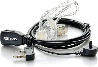 Obrázek produktu pro Retevis Radio Headset 2 Pin kompatibilní s Walkie Talkie Retevis RT24 Plus RT622 RT27 BF UV-5R Plus BF-888S BF-88E Kenwood bezpečnostní sluchátka (1 štuka)