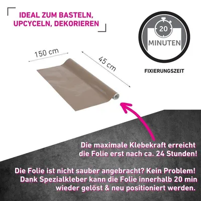 Produktbild von Venilia Klebefolie Mokka 45x150cm selbstklebend glatt glänzend abwischbar