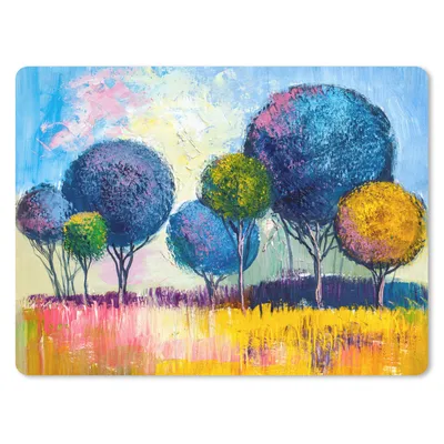 Produktbild von MuchoWow® Mauspad Mousepad Gemälde - Ölfarbe - Baum - Natur 23x19 cm - Mousepads - Maus Mat - Pad - Mausunterlage - Schreibtischunterlage - Mauspad