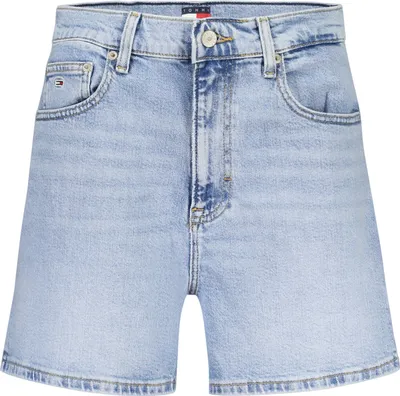Zdjęcie produktu dla Damskie szorty jeansowe niebieskie: Zrównoważone szorty mom z haftem, rozmiar: 27 Kolor: Azzurro