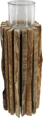 Produktbild von Windlichtsäule Rustikal recyceltes Holz 55cm