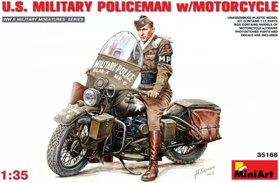 Produktbild von MiniArt U.S.Millitary Policeman with Motorcycle  1:35 35168