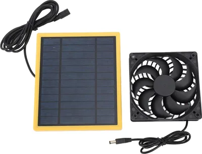 Immagine prodotto di Set di ventilatori a pannello solare, 20 W, impermeabile, per uso esterno, piccoli pollai, serre, capannoni, casette per animali, scarichi per finestre, silenzioso