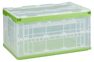 Productafbeelding van 8x Professionele transportbox, stabiel, geschikt voor commercieel gebruik, hoogwaardig kunststof, kwaliteit, 60 liter, afmetingen (hoogte x breedte x diepte): 31,5 x 59,5 x 39,5 cm, groen