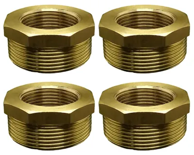 Productafbeelding van 4 stuks verloopstuk messing 3/4 inch AG IG schroefdraadfitting