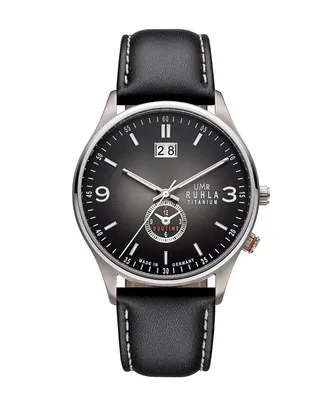 Produktbild von UMR Ruhla 17081 Herrenuhr Titan 42 mm Grau Lederband Big Date