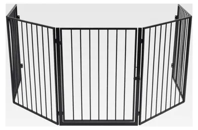 Produktbild von Kaminschutzgitter aus Stahl, schwarz, 123 x 123 x 76 cm, für Kamine, Grills und Holzöfen