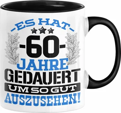 Produktbild von 60. Geburtstag Lustig Geschenk Männer Frauen Geschenkidee zum 60er Mann Frau Es Hat 60 Jahre Gedauert Um So Gut Auszusehen Mutter Vater (Schwarz)