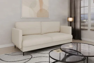 Productafbeelding van Bank Designersofa HELMER, 3-zits, stof, kleur: crème