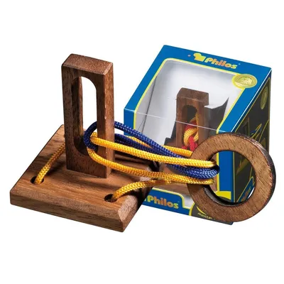 Produktbild von Verrückter Ring Holz Seilpuzzle Knobelspiel ab 8 Jahren