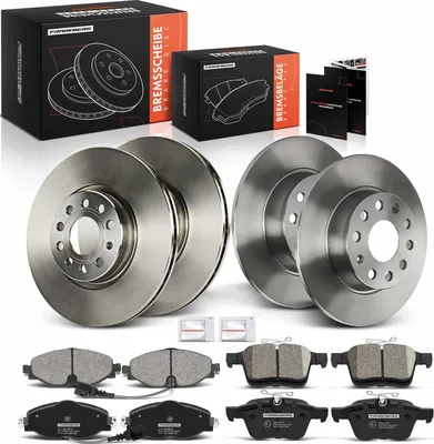 Immagine prodotto di Frankberg 4x dischi freno 8x pastiglie freno asse anteriore asse posteriore per VW Golf Alltrack Sportsvan VII Touran Audi A3 Q2 Seat Ateca