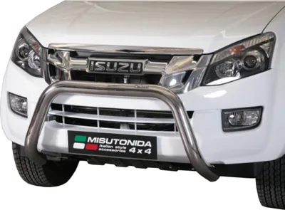 Produktbild von J&J AUTOMOTIVE | Ladekantenschutz Stoßstange Schweller Für Isuzu D-Max 2012-2019 Ø 76mm, Edelstahl Chrom, Auf Stoßfänger, Hinten, Stoßstangen, Ladekantenschutz, Kofferraum Schutz