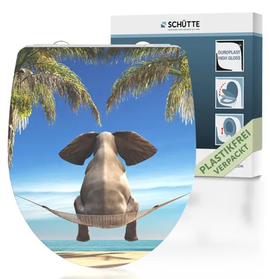 Produktbild von SCHÜTTE Duroplast HG WC Sitz HAPPY ELEPHANT, Toilettendeckel mit Absenkautomatik und Schnellverschluss