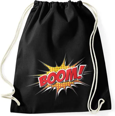 Produktbild von Turnbeutel Comic Boom Moonworks® schwarz unisize