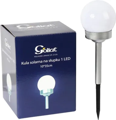 Zdjęcie produktu dla Solarne Oświetlenie Ogrodowe - Srebrna Kula na Słupku z Czujnikiem Zmierzchu