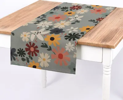 Produktbild von SCHÖNER LEBEN. Tischläufer Blumen Blüten mint bunt 40x160cm
