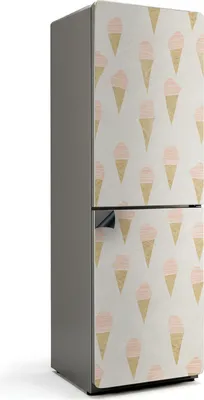 Produktbild von Abbildung von Eistüten – Magnetische Kühlschrank Abdeckung – Dekorfolie magnetisch Küche – Kühlschrank Magnet Deko – selbstklebende Magnettafel – Magnetfolie für Kühlschranktür – 60x190 cm