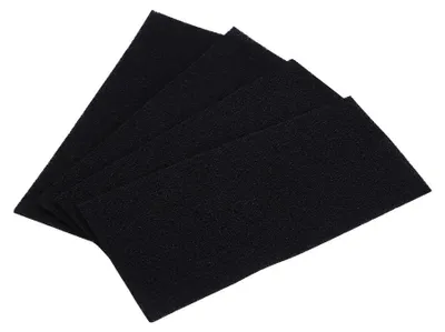 Productafbeelding van Actiefkoolfiltermat - 4 stuks, op maat te snijden - Geschikt voor afzuigkappen en luchtzuiveraars - 24,3 x 10,5 cm