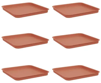 Produktbild von Eleganten-Stil Quadratisches Blumentablett 6 pcs - CLORIS - moderne Design - Ziegelrot 32x32x2,5 cm - Beete - Möbel26