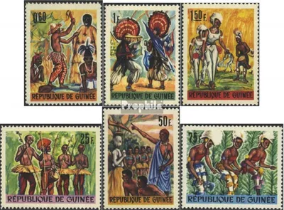 Produktbild von Briefmarken Guinea 1966 Mi 396A-401A (kompl.Ausg.) gestempelt Volkstänze