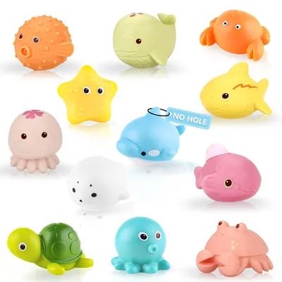 Image de Jeu de 12 jouets de bain sans moisissures pour enfants