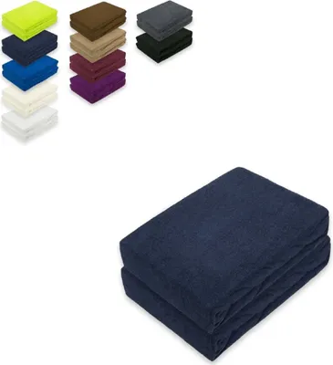 Produktbild von Doppelpack Frottee Spannbettlaken 60 - 70 x 140 cm Navyblau