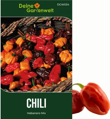 Produktbild von Chili Habanero Mix Samen - sehr scharf - Capsicum chinese - Chilisamen- Gemüsesamen - Saatgut für 6 Pflanzen