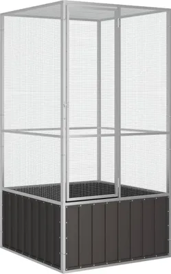 Obrázek produktu pro Ptačí klec antracitová 111 x 107 x 211,5 cm pozinkovaná ocel