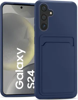 Produktbild von Handyhülle für Samsung Galaxy S24 Hülle Silikon Schutzhülle mit Kartenfach Slim Wallet Case, Blau