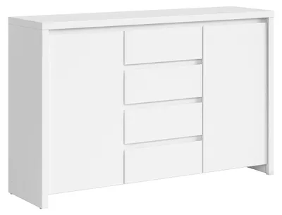 Produktbild von Buffet Soren mit 4 Schubladen und 2 Türen, Weiß matt, 143.5cm