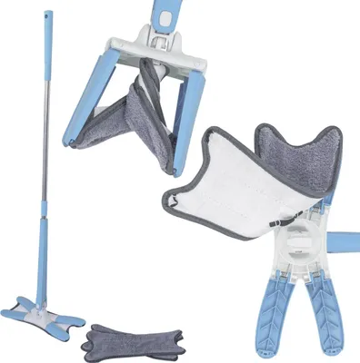 Image de X-Type - Mop basculant avec mécanisme d'auto-vidange - Idéal pour le nettoyage de la maison, efficace et gain de temps, manche de 118 cm, tête de 15 x 36 cm, 3 pads de microfibre