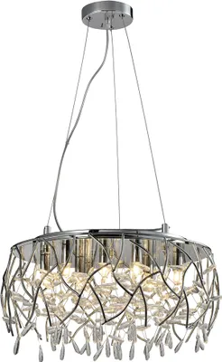 Image de Suspension LED AMATO 6xG9/7W, chrome, Ø : 40 H : 120 cm, douille G9, intensité lumineuse variable