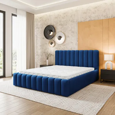 Produktbild von Masseno Polsterbett DINESE 180x200 cm, Polsterbett mit Bettkästen -Blau, KRONOS 09