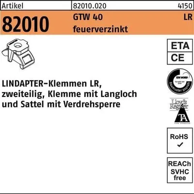 Produktbild von Klemme R 82010 GTW 40 LR M 20 / 3 - 20 feuerverzinkt