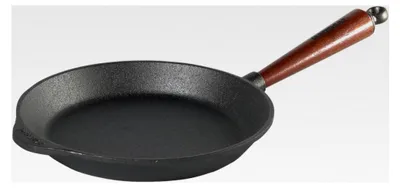 Produktbild von Bratpfanne 24 cm aus Gusseisen mit Holzgriff