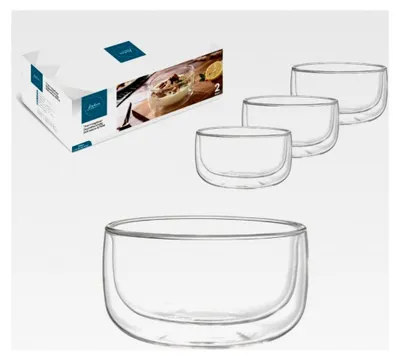 Produktbild von Doppelwandige Dessertgläser 4er Set 350 ml im Geschenkkarton mit Schwebeeffekt, spülmaschinengeeignet