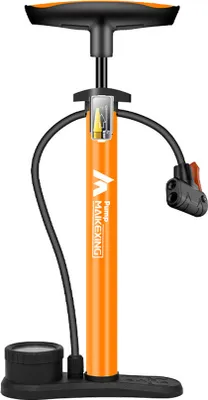 Produktbild von Fahrradpumpe mit Manometer, multifunktionaler tragbarer Inflator für Fahrräder und Autos, 160 PSI, mit Hochdruckmanometer und 3-in-1-Düsenluftpumpe