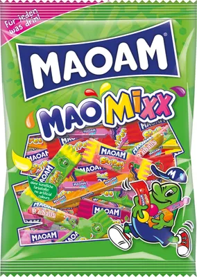 Produktbild von Maoam Maomix einzeln verpackten Kaubonbons fruchtig süss 250g