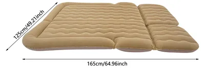 Produktbild von Aufblasbare SUV-Auto-Luftmatratze - 300 kg Tragfähigkeit - Beflocktes PVC - 12-V-Pumpe - Beige - Für Camping und Autoreisen