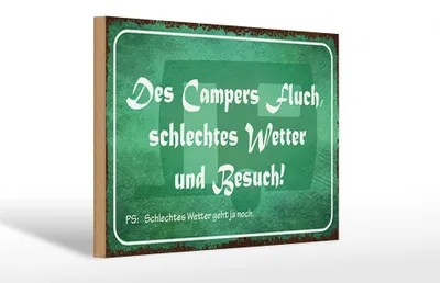 Produktbild von Holzschild Spruch 30x20cm campers Fluch schlechtes Wetter