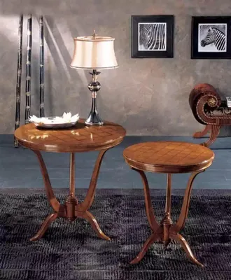 Produktbild von Rund Couchtische Kaffeetisch Holz Beistelltisch Holz Tisch Wohnzimmer