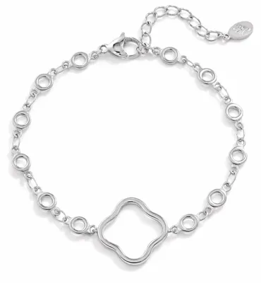 Immagine prodotto di Bracciale portafortuna, bracciale a forma di trifoglio, color argento, senza nichel, marchio Yehwang
