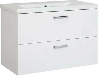Produktbild von VBChome Badmöbelset 80x40x56 cm mit Keramik-Waschbecken und Hängeschrank mit 2 Schubladen – Kompakt und funktional für kleine Badezimmer
