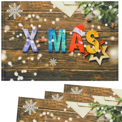 Immagine prodotto di Tovagliette Tessuto Tovagliette in tessuto Decorazione natalizia XMAS legno