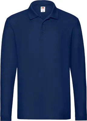 Image de Fruit of the Loom 63-310-0 | Polo manches longues premium pour homme - couleur : bleu marine - taille : XL
