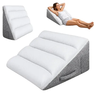 Produktbild von Keil-Kissen, kühlender Memory-Schaum, waschbarer Bezug, WEISS