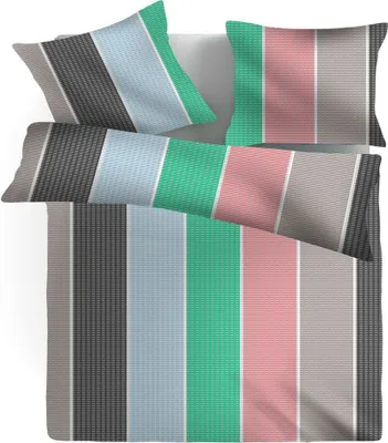 Produktbild von 2 tlg Moderne Sommer Microfaser Seersucker Bettwäsche 135x200 Kissenbezug 80x80 , Design - Motiv:Design 3